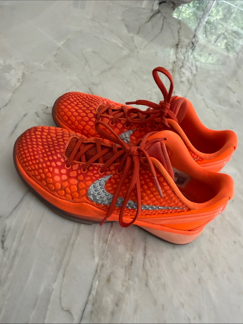 Kobe Nike Kids Orange and Silver Performance Sneakers